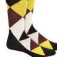 Meias Argyle Masculinas Alfani Marrom-Amarelo Tamanho 7-12