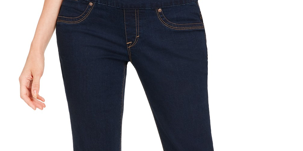Jeans feminino estilo &amp; co Ella Pull-On Bootcut azul tamanho extra pequeno