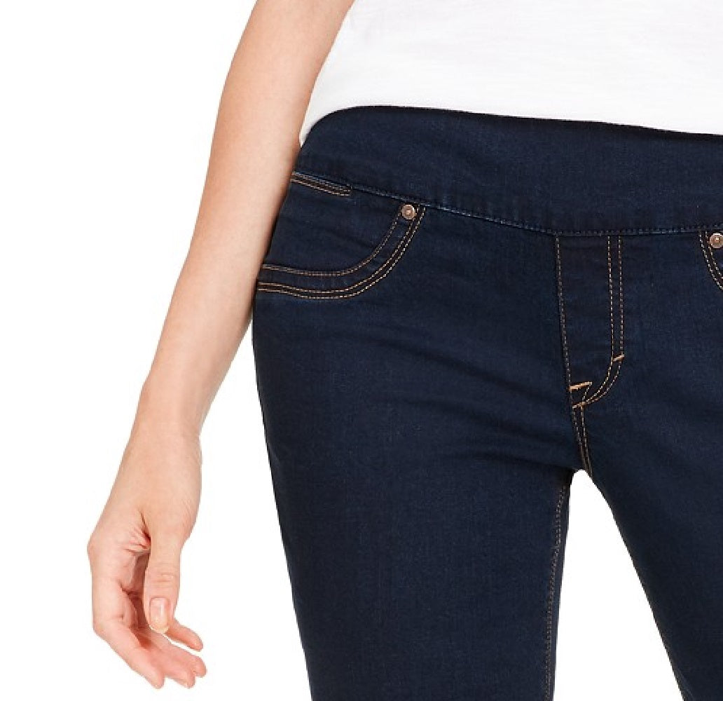 Jeans feminino estilo &amp; co Ella Pull-On Bootcut azul marinho tamanho médio