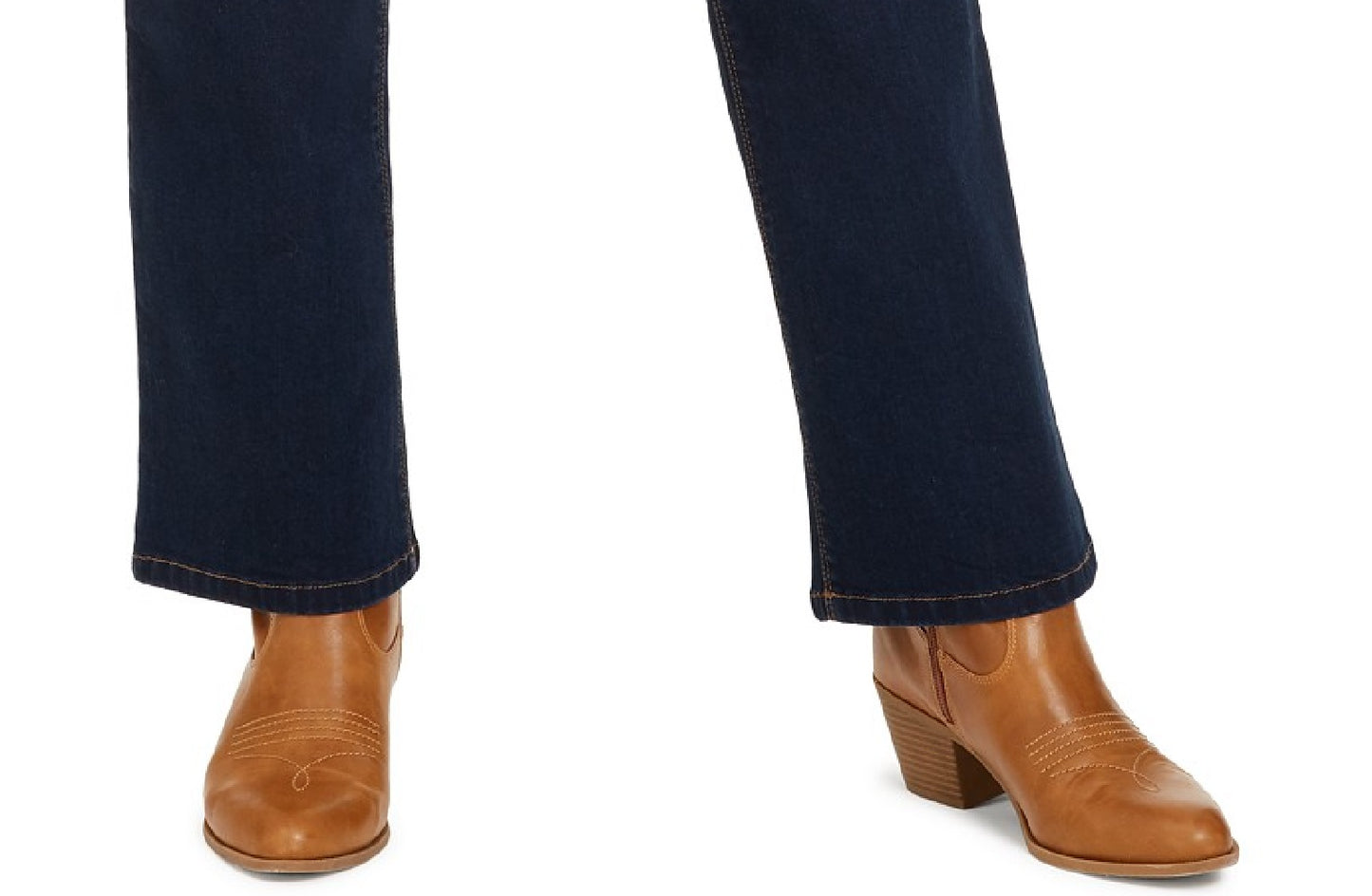 Jeans feminino estilo &amp; co Ella Pull-On Bootcut azul marinho tamanho médio