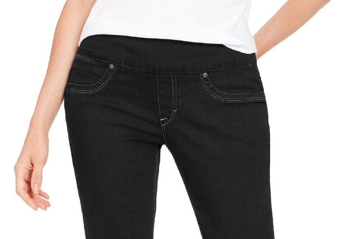 Jeans feminino estilo &amp; co Ella Pull-On Bootcut, preto, tamanho extra grande