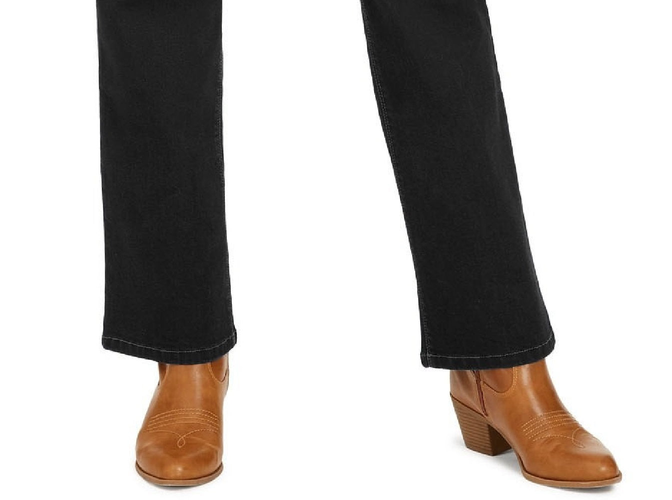 Jeans feminino estilo &amp; co Ella Pull-On Bootcut, preto, tamanho extra grande