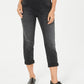 Calça jeans estilo boyfriend feminina, preta, tamanho pequeno