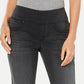 Calça jeans estilo boyfriend feminina, preta, tamanho pequeno