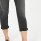 Calça jeans estilo boyfriend feminina, preta, tamanho extrapequeno