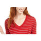 Suéter feminino listrado skinny Maison Jules, vermelho brilhante, tamanho X-S