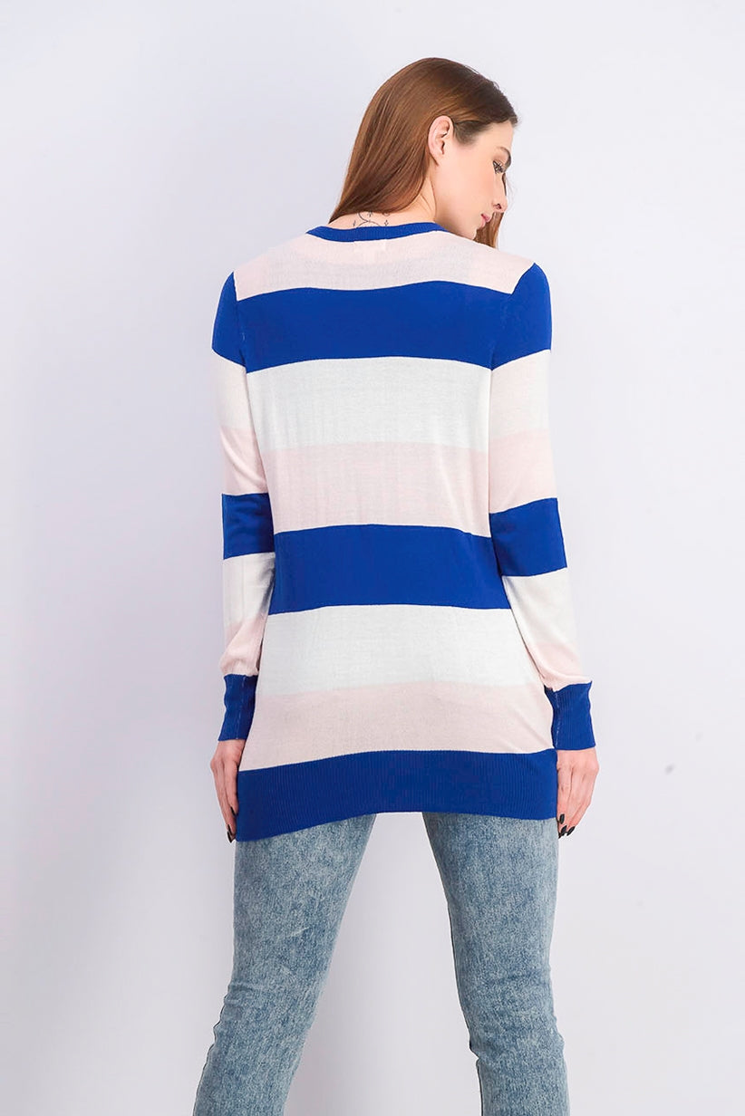 Suéter listrado feminino Maison Jules azul tamanho 2 extra grande