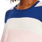 Suéter listrado feminino Maison Jules, azul, tamanho médio
