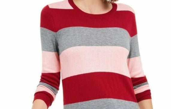 Suéter listrado Jules da Maison para mulheres, vermelho, tamanho 2, extra grande