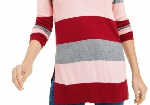 Suéter listrado Jules da Maison para mulheres, vermelho, tamanho 2, extra grande