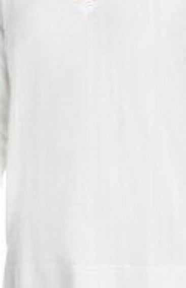 Suéter feminino Maison Jules com decote em V, branco, tamanho médio