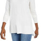 Suéter feminino Maison Jules com decote em V, branco, tamanho 2, extra grande