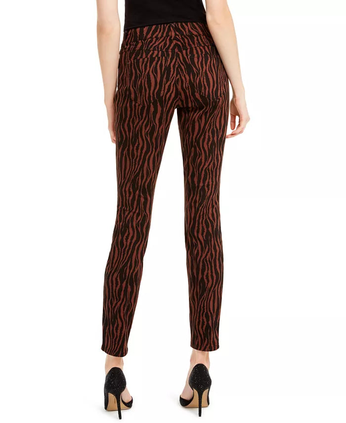 Calça jeans skinny feminina Incessentials com estampa de tigre, marrom, tamanho 12, da INC International Concepts