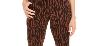 Calça jeans skinny feminina estampada e curvilínea da INC International Concepts, tamanho 2, marrom