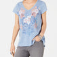 Blusa feminina com estampa gráfica e glitter, tamanho pequeno e médio, da Style &amp; Co