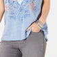 Blusa feminina com estampa gráfica e glitter, tamanho pequeno e médio, da Style &amp; Co