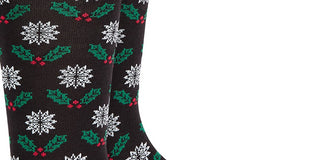 Meias Alfani Masculinas Mistletoe Pretas Tamanho Regular