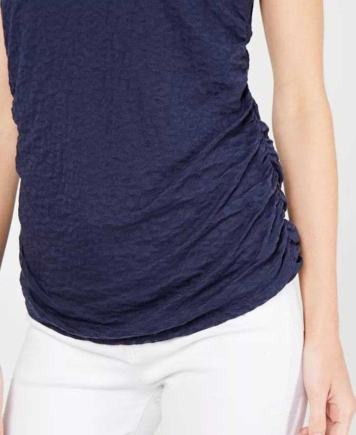 Blusa feminina com estampa de leopardo e estampa de leopardo da INC International Concepts, azul, tamanho médio