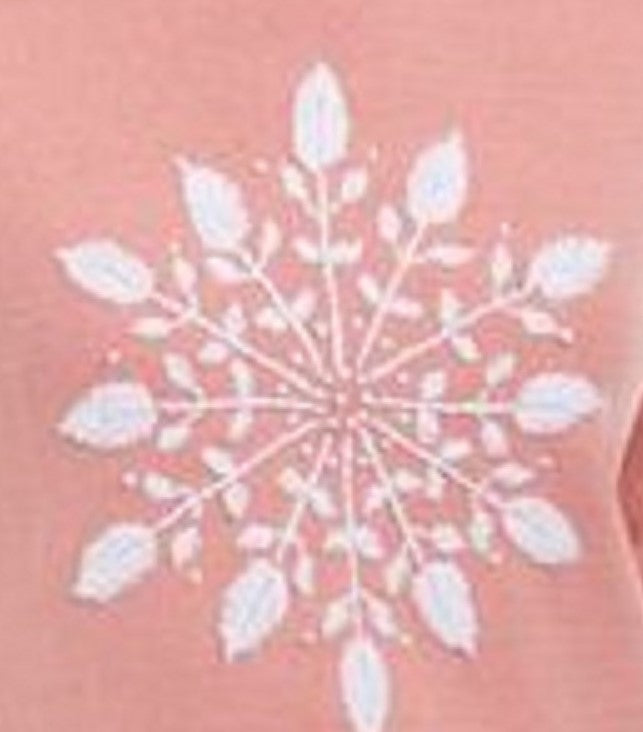 Karen Scott Suéter Feminino com Apliques de Floco de Neve Rosa Tamanho P