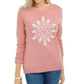 Karen Scott Suéter Feminino com Apliques de Floco de Neve Rosa Tamanho Extra Grande