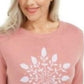 Karen Scott Suéter Feminino com Apliques de Floco de Neve Rosa Tamanho Extra Grande