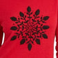 Karen Scott Suéter Feminino com Apliques de Flocos de Neve Vermelho Brilhante Tamanho Grande