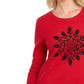 Karen Scott Suéter Feminino com Apliques de Floco de Neve Vermelho Tamanho Médio