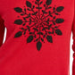 Karen Scott Suéter Feminino com Apliques de Floco de Neve Vermelho Tamanho Médio