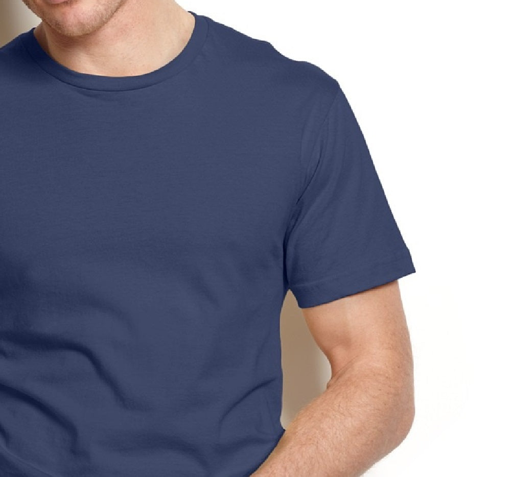 Camiseta masculina Alfani com gola redonda, azul marinho, tamanho grande