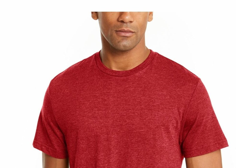 Camiseta masculina Alfani com gola redonda, vermelha, tamanho pequeno