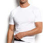 Camiseta masculina Alfani com gola redonda, branca, tamanho extragrande
