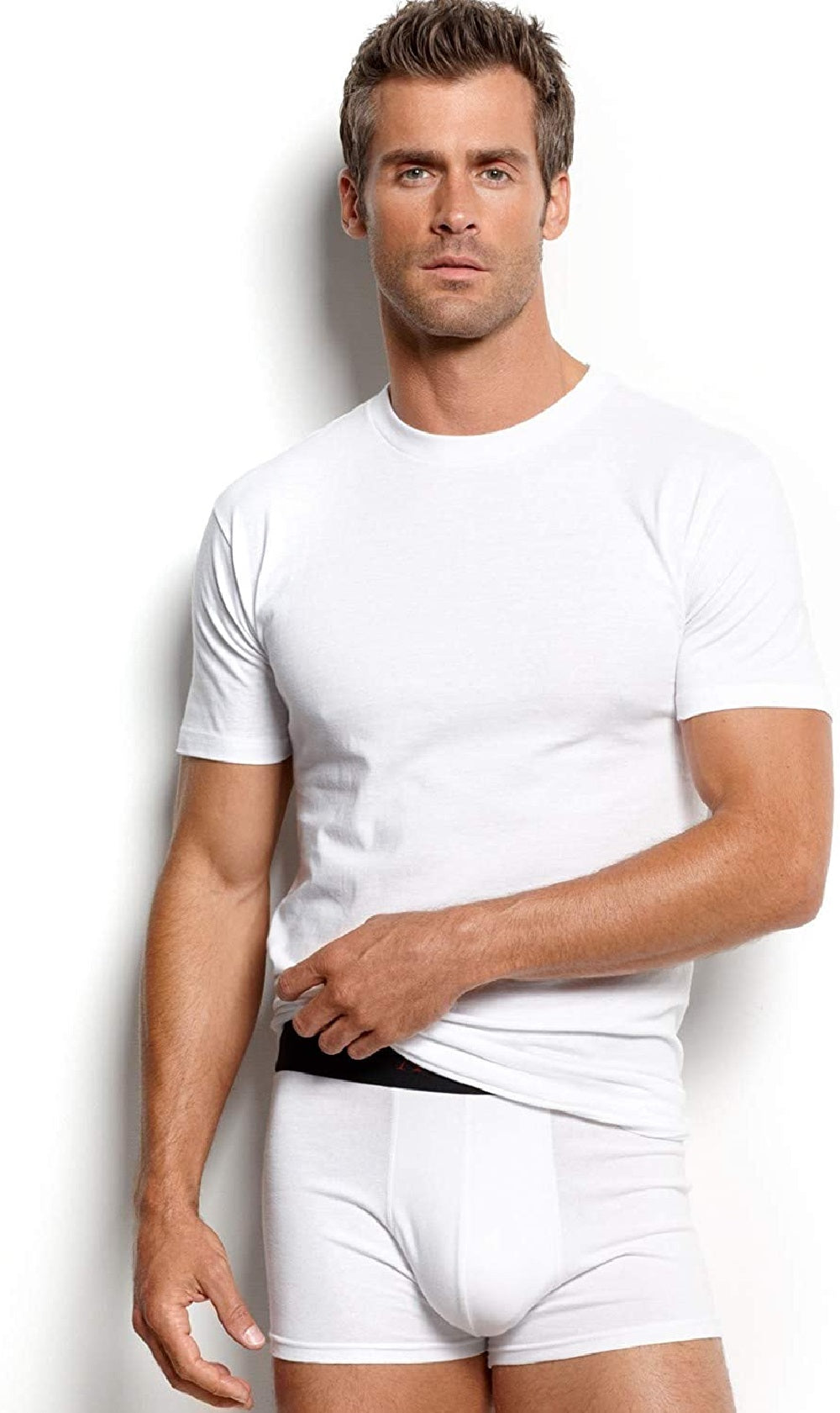 Camiseta masculina Alfani com gola redonda, branca, tamanho extragrande