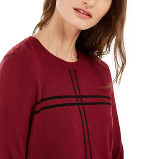 Suéter Alfani Feminino com Estampa de Grade Vermelho Tamanho P