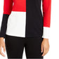 Blusa feminina Alfani com estampa de blocos de cores e ombros caídos, vermelha, tamanho extra pequeno