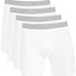 Cuecas boxer elásticas Alfani masculinas, pacote com 4, tamanho grande, brancas