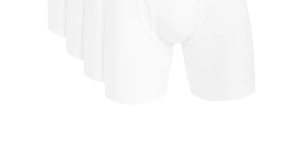 Cuecas boxer elásticas Alfani masculinas, pacote com 4, tamanho grande, brancas