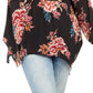 Blusa floral plus size feminina Style &amp; Co, preta, tamanho 2, extra grande