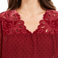 Blusa feminina de manga transparente com estampa de mídia mista, tamanho extra pequeno, vermelha, estilo &amp; co