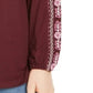 Blusa feminina estilo &amp; co floral manga longa com decote em V, roxa, tamanho pequeno