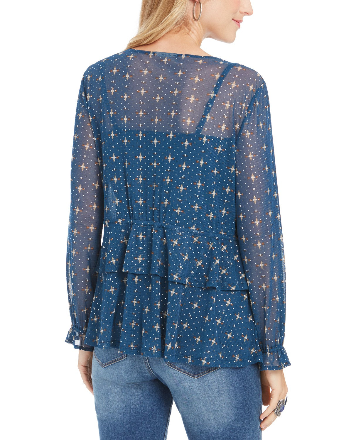 Top de malha estampado feminino Style &amp; Co, verde, tamanho grande