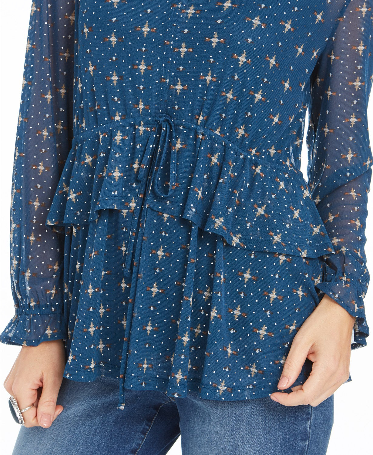 Top de malha estampado feminino Style &amp; Co, verde, tamanho grande