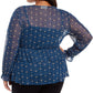 Top de malha com babados na frente plus size feminino Style &amp; Co, verde, tamanho 2, extra grande