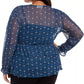 Top de malha com babados na frente plus size feminino Style &amp; Co, verde, tamanho 4X