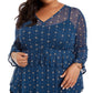 Top de malha com babados na frente plus size feminino Style &amp; Co, verde, tamanho 4X