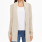 Cardigan feminino com gola xale mesclada Charter Club, tamanho grande, bege médio