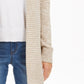 Cardigan feminino com gola xale mesclada Charter Club, tamanho grande, bege médio