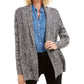 Cardigan feminino com gola xale mesclada Charter Club, preto, tamanho grande