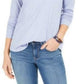 Top feminino com brilho salpicado Style &amp; Co, azul médio, tamanho médio