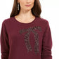 Moletom Feminino Embelezado Whimsy da Style &amp; Co, Tamanho Médio, Roxo