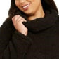 Suéter feminino plus size com gola alta e sherpa sintética estilo &amp; co, preto, tamanho extra grande